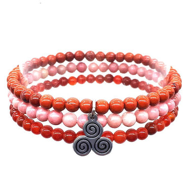 HOT PASSION TICKLERS-Red Jasper, Carnelian & Rhodonite- 3/pc